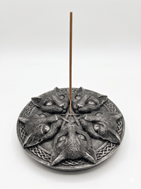 Cats Pentagram Round Incense Burner